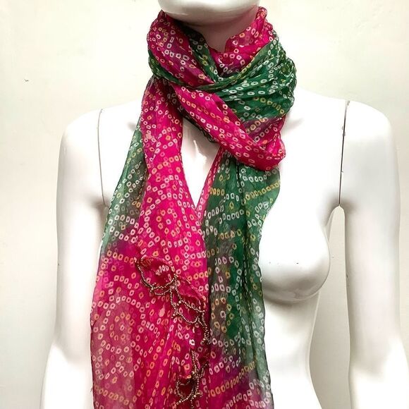 Silk Scarf Long Wide Sheer Wrap - Picture 5 of 8